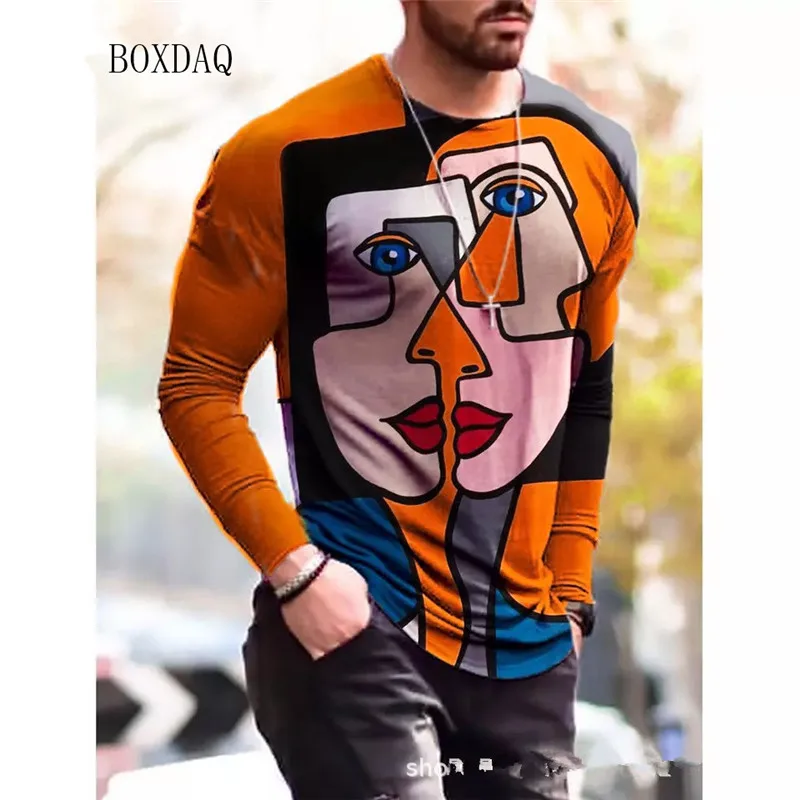 "3D Štampa Muških Majica Sa Dugačkim Rukavima Za Ulični Hip Hop Stil" - Slika 2