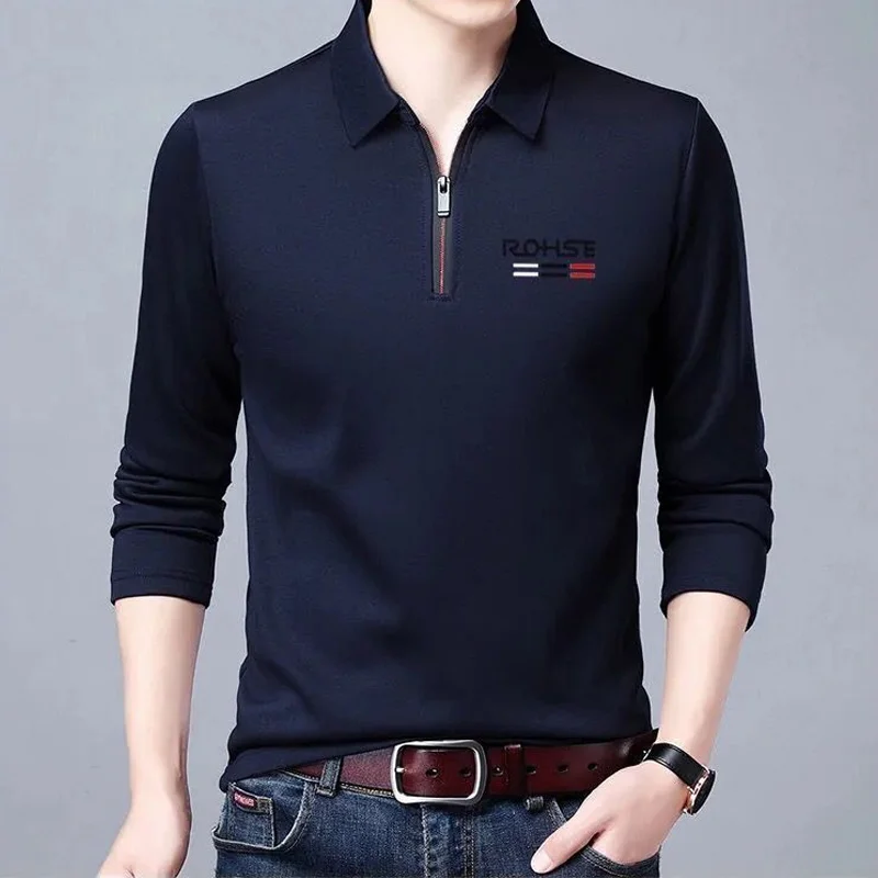 Polu-zip košulja sa dugim rukavima za muškarce