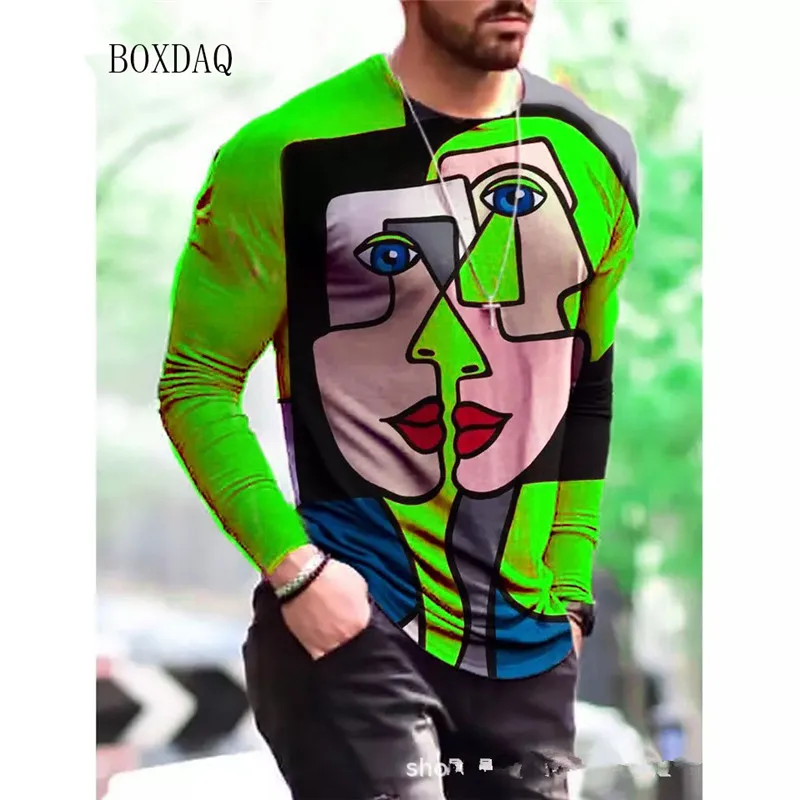 "3D Štampa Muških Majica Sa Dugačkim Rukavima Za Ulični Hip Hop Stil" - Slika 3
