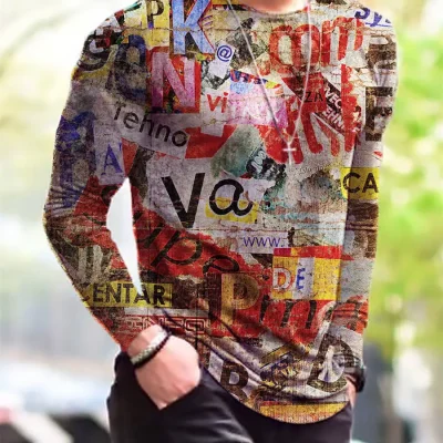 Muške majice dugih rukava sa vintage, punk i uličnim stilom