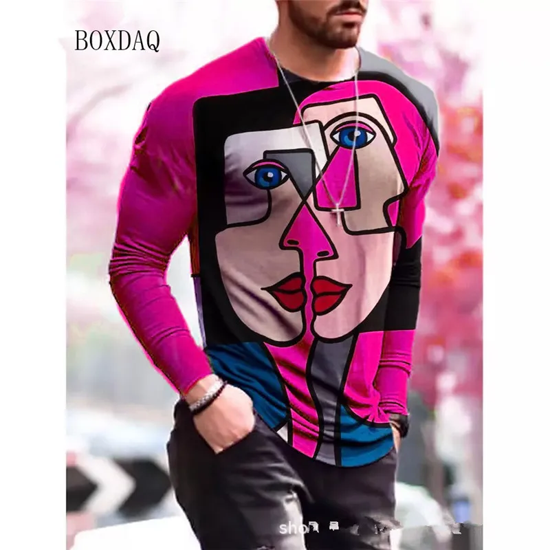"3D Štampa Muških Majica Sa Dugačkim Rukavima Za Ulični Hip Hop Stil" - Slika 4