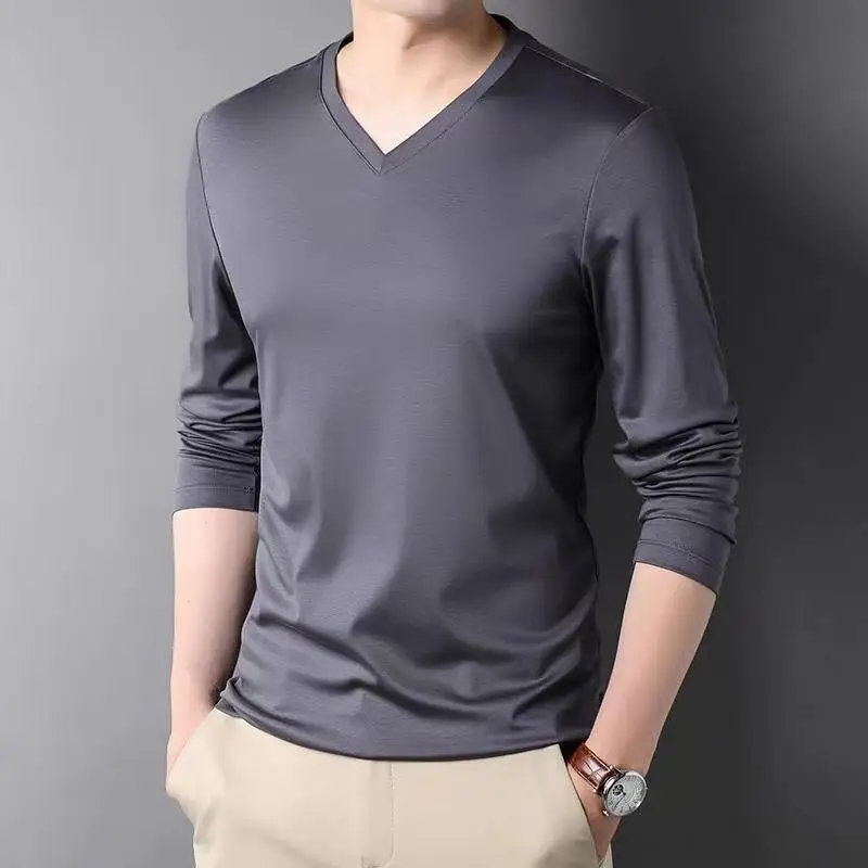 Casual Long Sleeve Men's T-shirt - Slika 4