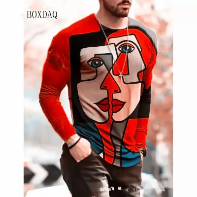 "3D Štampa Muških Majica Sa Dugačkim Rukavima Za Ulični Hip Hop Stil"