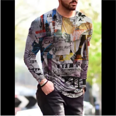 "Muške 3D majice sa dugim rukavima u proleće i jesen"