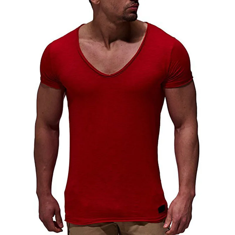 Slim Fit V-neck T-shirt - Slika 6