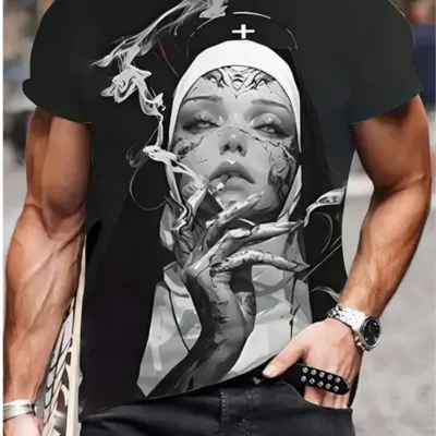 Modni muški T-shirt sa printom boginja