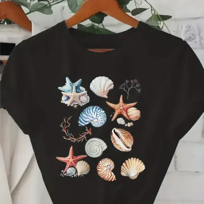 Letnja Casual Majica sa Oblicima Mora