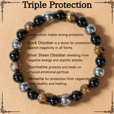 Ljetni nakit od crnog obsidijana i hematita