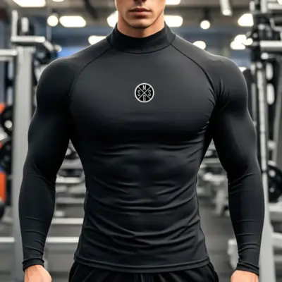 Muška uska majica dugih rukava za trčanje, proleće/jesen