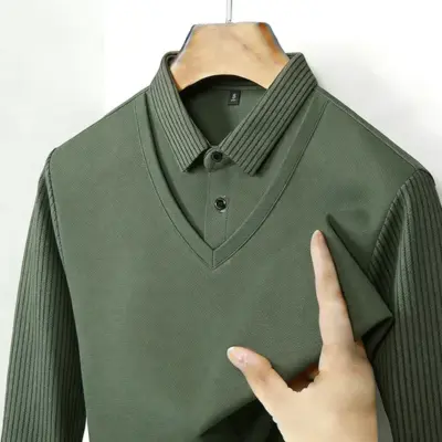 Kratka Muška Košulja V Izrez Dnevna Bluzica