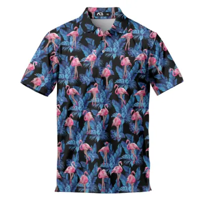 Tropicke Flamingo Golf Polo Majice Za Muskarce