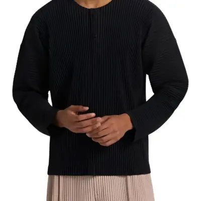 Miyake muška majica sa dugim rukavima i dugmadima na vratu - Casual top