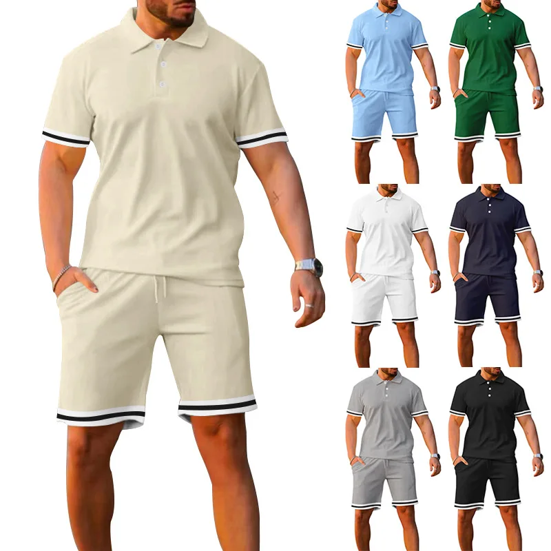"Letnji muški casual sportski komplet sa kratkim rukavima: polo majica i kratke pantalone" - Slika 6