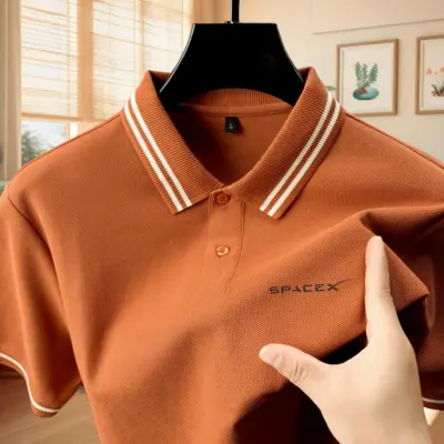 Luksuzna letnja pamučna majica sa kragnom za muškarce