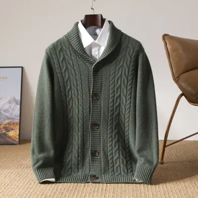 Kardigan od 100% merino vune za muškarce