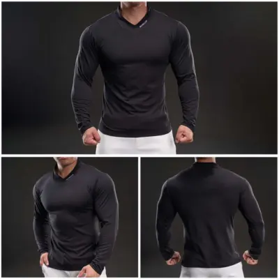Muskarcima za prolece i leto: Sportska majica sa dugim rukavima, pripijena za telo, udobna i jednostavna za brzo susenje