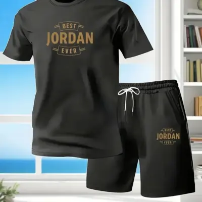 Letnji muški fitnes komplet: kratki rukav i šorc, prozračna i brzosušeća odeća