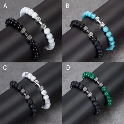 Muški modni set od 2 narukvice sa šipkama od legure u 4 stilu