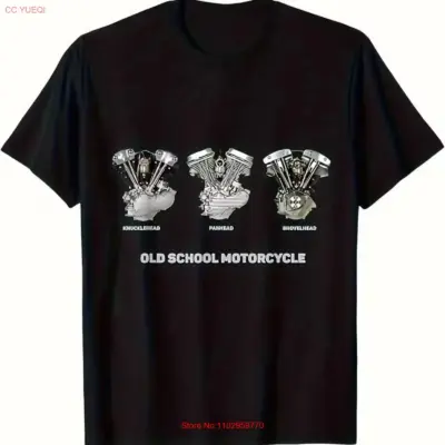 Retro Motorcycle Engine T-Shirt Black