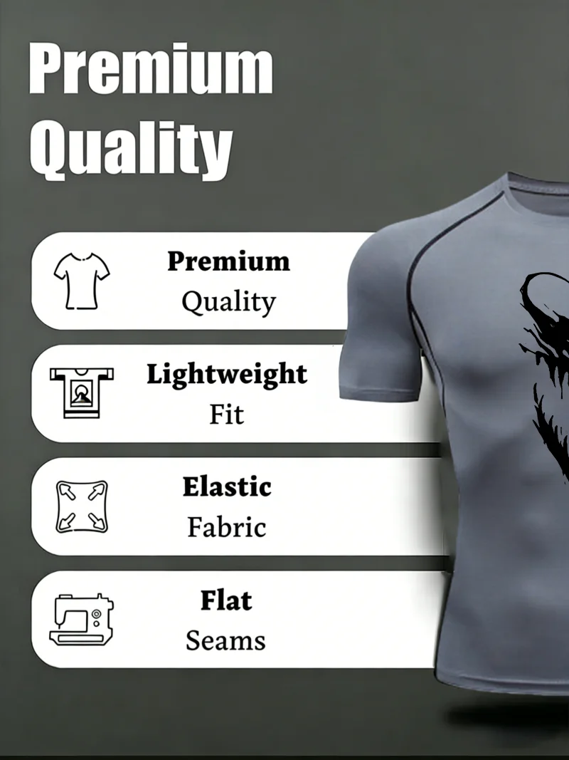 Sportski kompresioni rashguard za muškarce - Venom Pattern 2021. - Slika 4