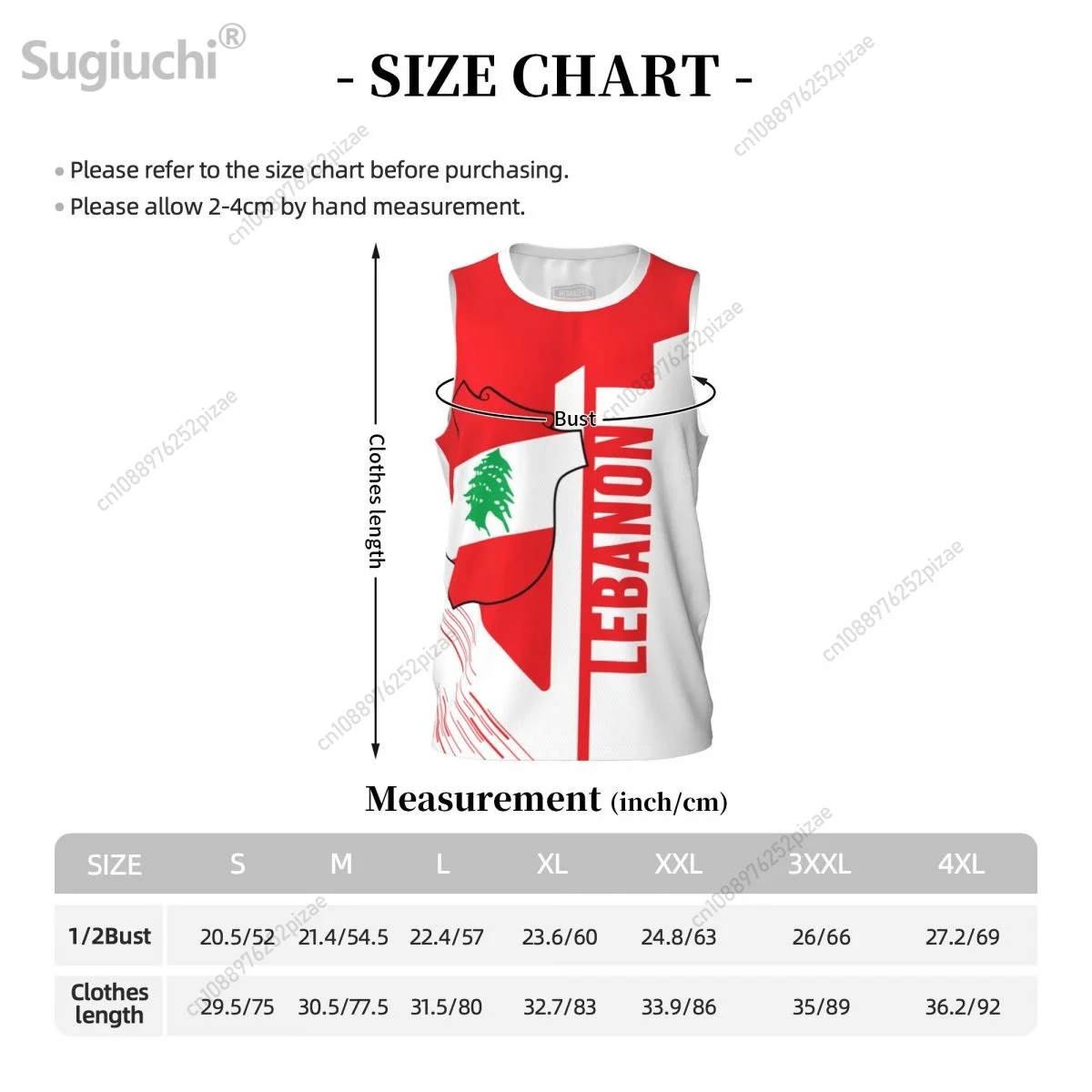 Lebanon Flag Sports T-shirt - Slika 4