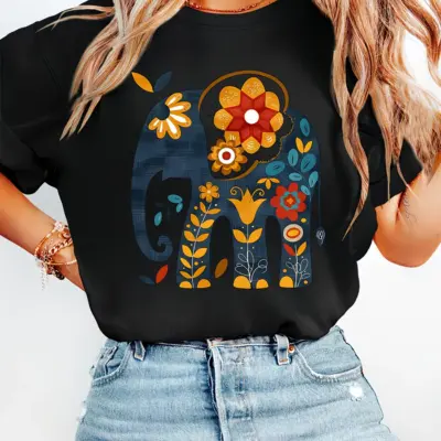 Boho Elephant Print Tee