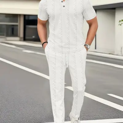 Muskim muški kabl pleteni polo šorc i majica - "Novi dolazak"