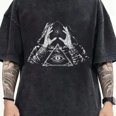 "Muška majica sa slobodnim rukavom od 100% pamuka sa motivom oka"