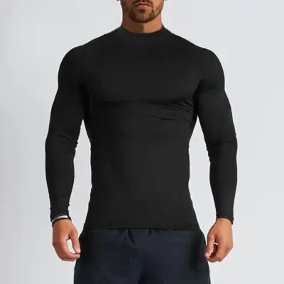Turtleneck Sports Compression Shirt
