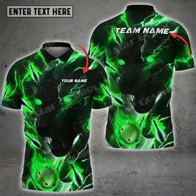 Customized Panther Bowling Polo Shirt.