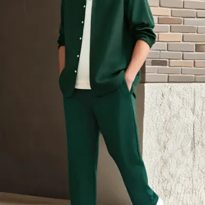 Waffle Knit Casual Set