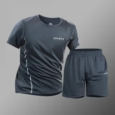 Muška sportska odeća od ledenog svile za brzo sušenje i vežbanje - 5 reci