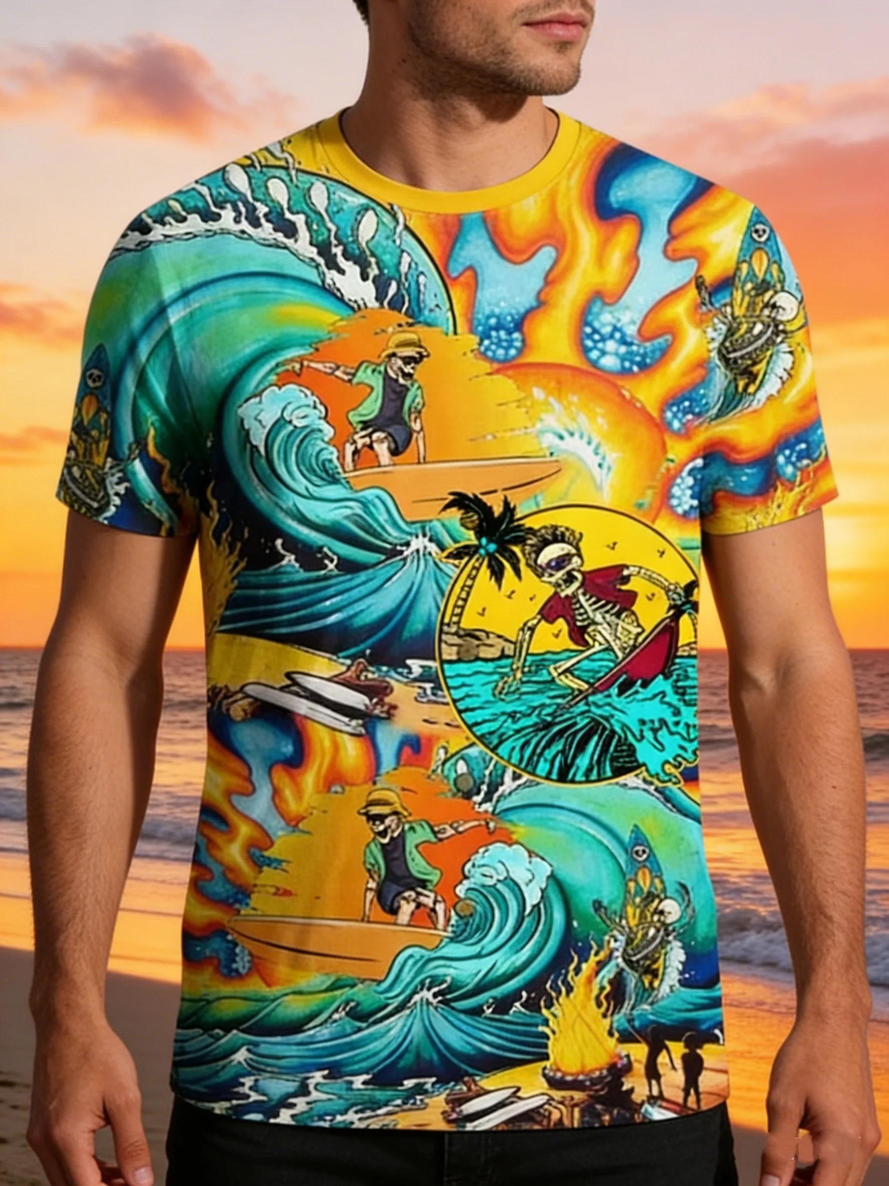 Flamingo Print Summer T-Shirt - Slika 4