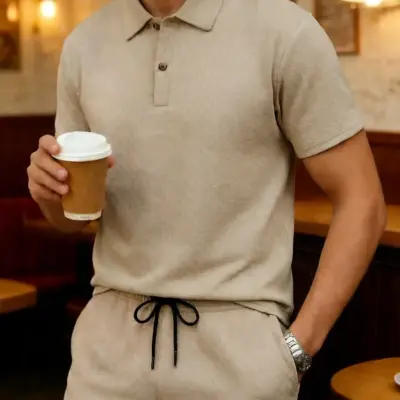 "Letnji komplet jednostavnih muških majica i šortseva"