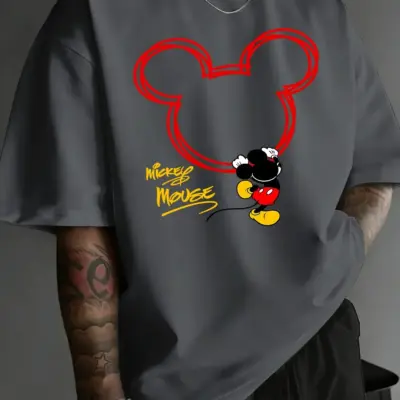 "Mickey Mouse Print T-Shirt"