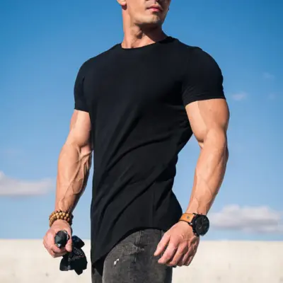 Muski kratki rukav trening majica sportova fitnesa