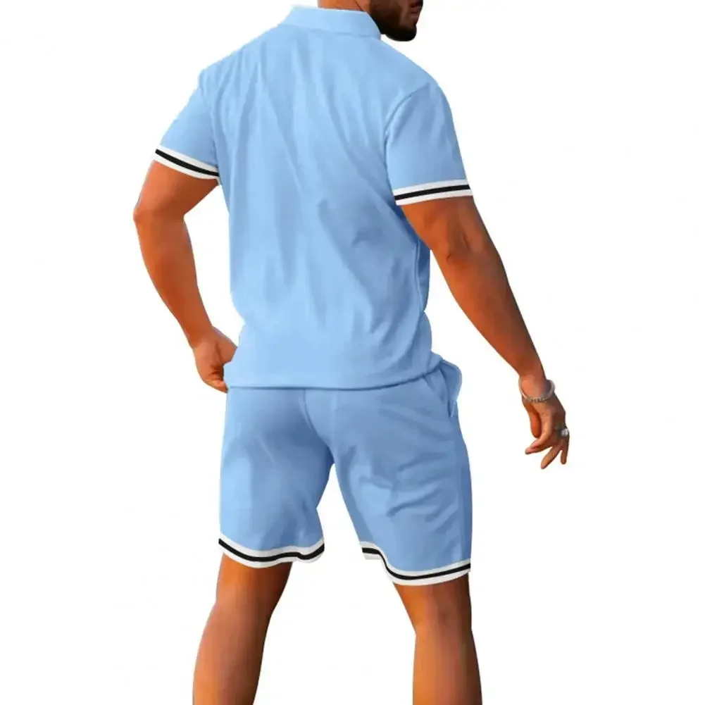 "Letnji muški casual sportski komplet sa kratkim rukavima: polo majica i kratke pantalone" - Slika 2
