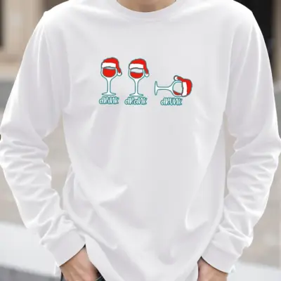 Novogodišnja majica sa printom vina.