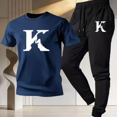 Muška sportska odeća za leto 2026 - Pamučni T-shirt i pantalone za trčanje i fitnes na otvorenom