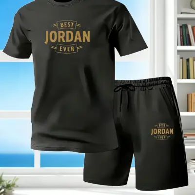 "Muška sportska oprema za leto - majica kratkih rukava i šorts u setu, lagana i brzo sušeća se, za svakodnevno nošenje"