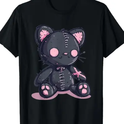 Kawaii Gothic Cat Voodoo Tee