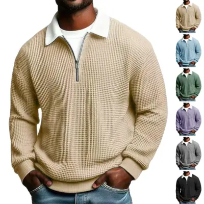 Jesenja muška sportska majica sa dugim rukavima i rajsferšlusom