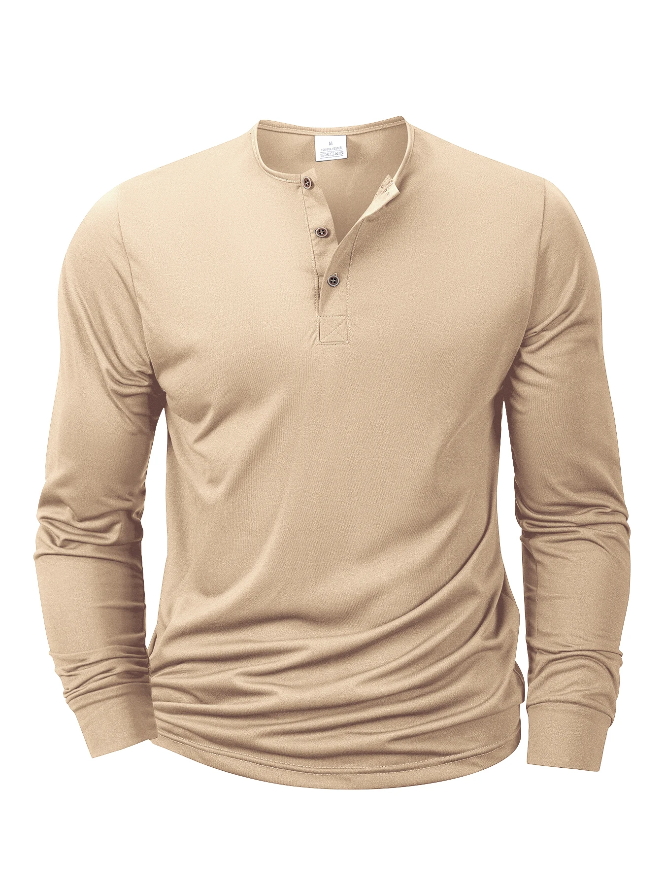 Muskarska Dugorukavna Majica Henley Slim Fit Casual Button Tee - Slika 6