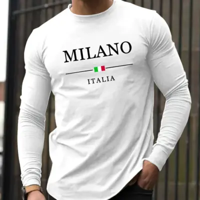 MILANO ITALIA Round Neck Cotton T-Shirt