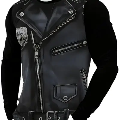 3D Digi Print LS T-Shirt - Casual Breathable Novelty