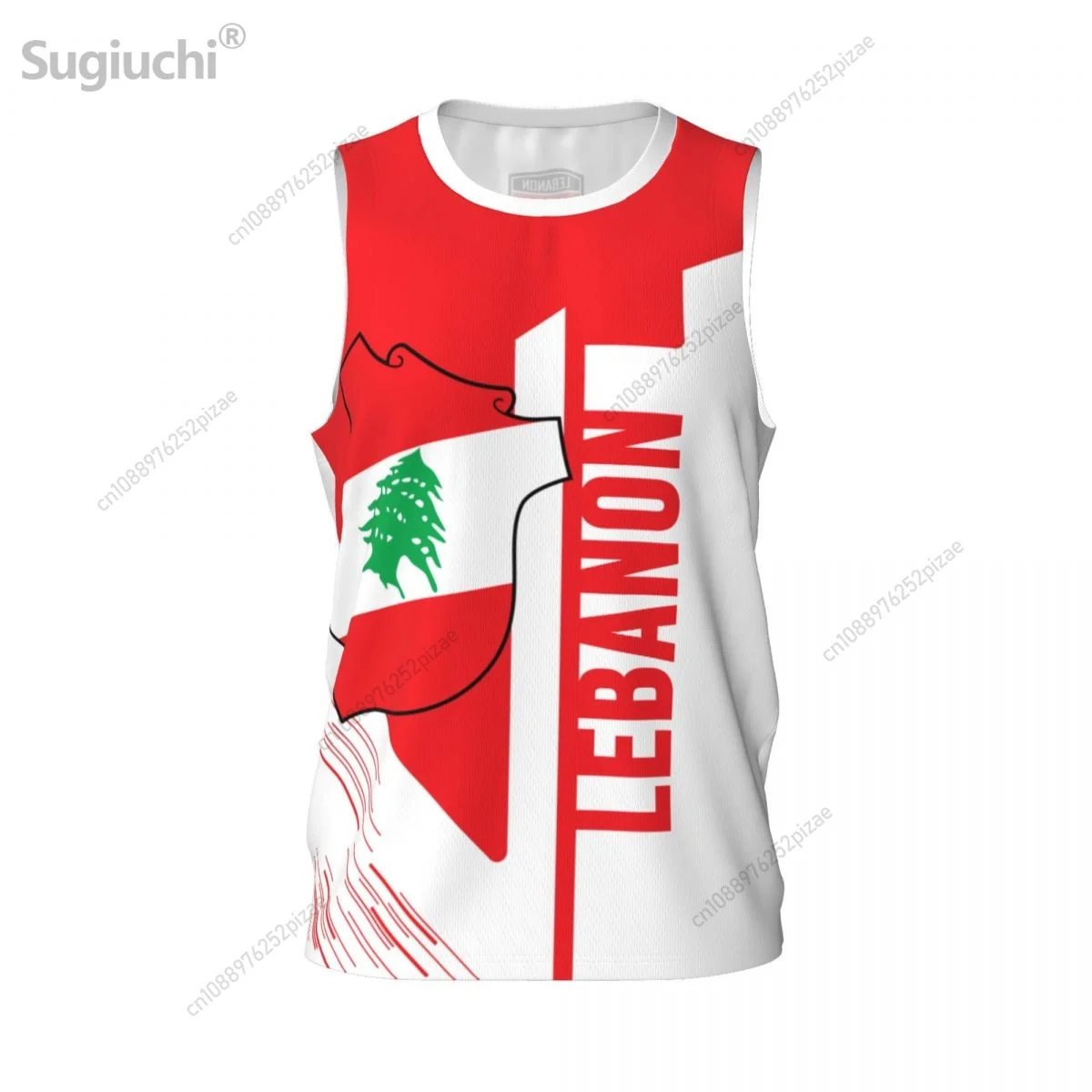 Lebanon Flag Sports T-shirt - Slika 2
