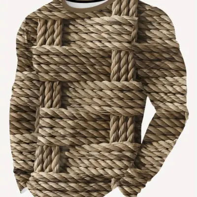 Muška Geometrijska 3D Print Majica Dugih Rukava Vrata Okruglog Izreza Sve-Sezone Sportski Gornji Deo