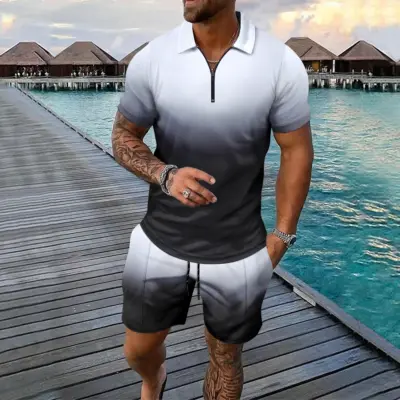 Šareni 3D Muški Set Letnja Majica + Šorts Kombinezon  Šareni Muški Letnji Set