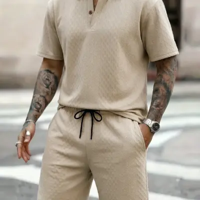 Letnji Muški Odevni Set - Plažni Jacquard