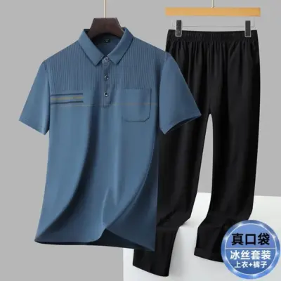 Letnji komplet majica i pantalona za muškarce srednjih i starijih godina